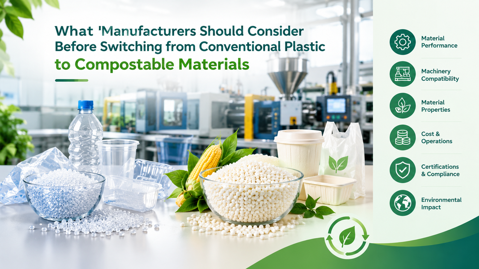 What Manufacturers Should Consider Before Switching from Conventional Plastic to Compostable Materials